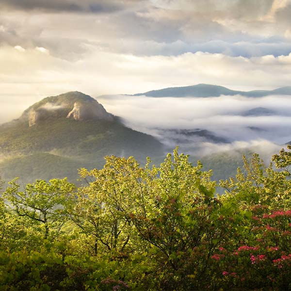 A view of mist in the mountains.