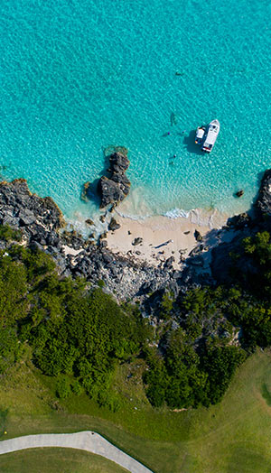 Aerial view of a beach.