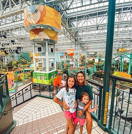A family enjoying the Mall of America.