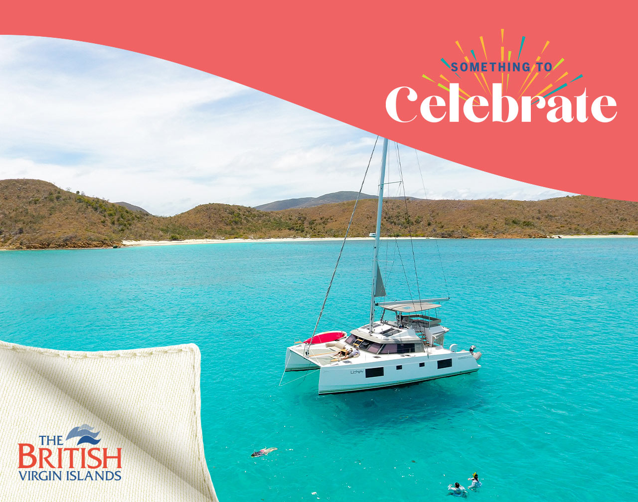 Something to Celebrate - A sailboat in the gorgeous blue waters at the British Virgin Islands.
