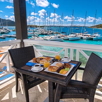 A resort restaurant by the ocean.