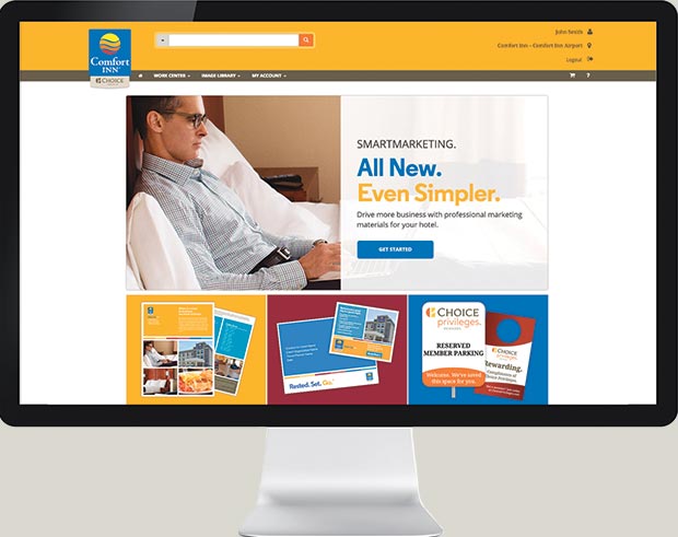Image of the smart marketing homepage on a desktop computer. 