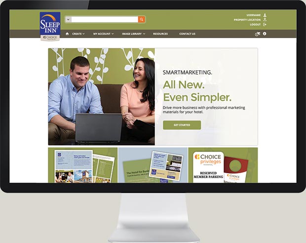 Image of the smart marketing homepage on a desktop computer. 