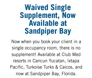 Waived Single Supplement, Now Available at Sandpiper Bay text