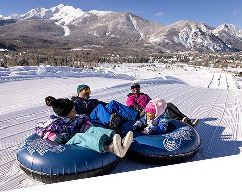 Family snow tubing