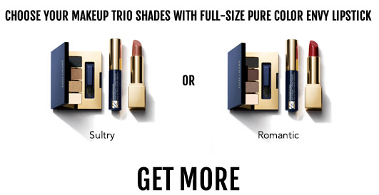 Choose your makeup trio shades with full-size pure color envy lipstick. Get more 