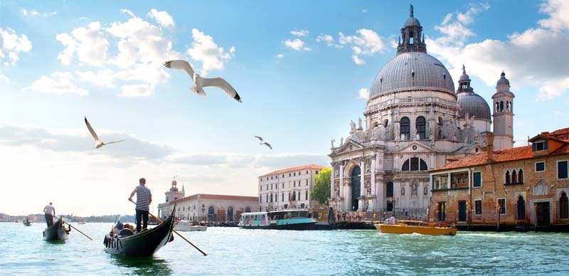 Boats on the canals of Venice