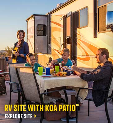 RV Site with KOA Patio - Explore Sites