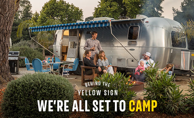 Behind the Yellow Sign, we're all set to camp