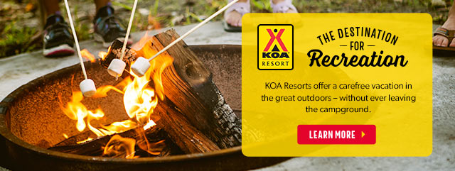 KOA Resort: The Destination for Recreation. KOA Resorts offer a carefree vacation in the great outdoors – without ever leaving the campground.