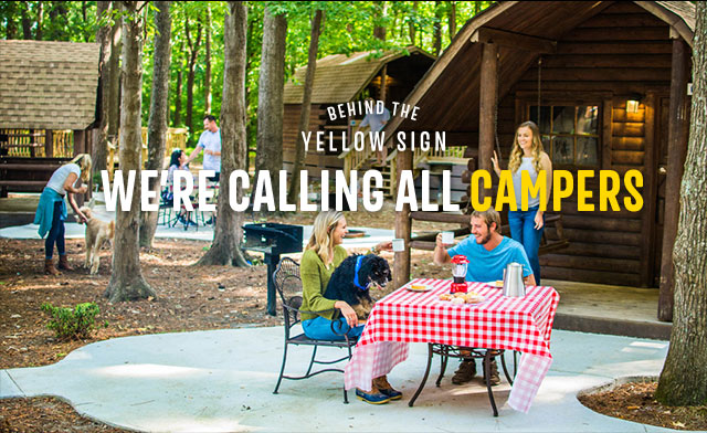Behind the Yellow Sign. Join us for KOA Camps Big Weekend