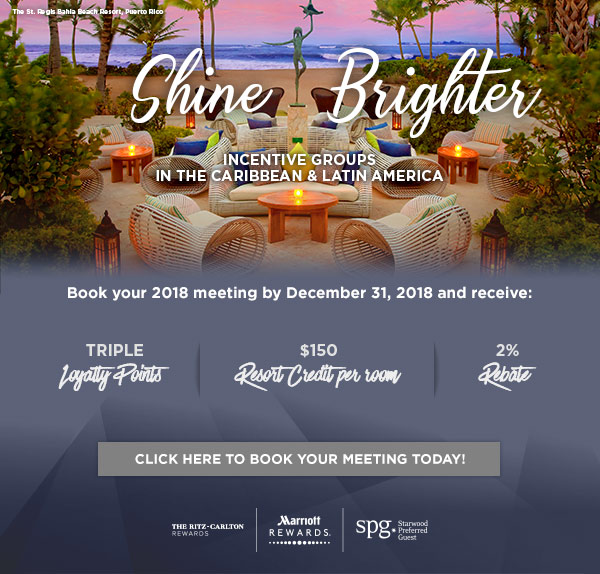Shine Brighter - Incentive groups in The Caribbean and Latin America. Click here to book your meeting room today.