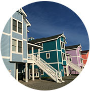 An image of colorful beach-side houses