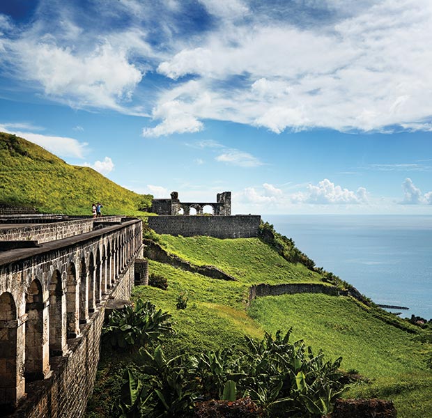 The ruins of Brimstone Hill Fortress on St. Kitts.