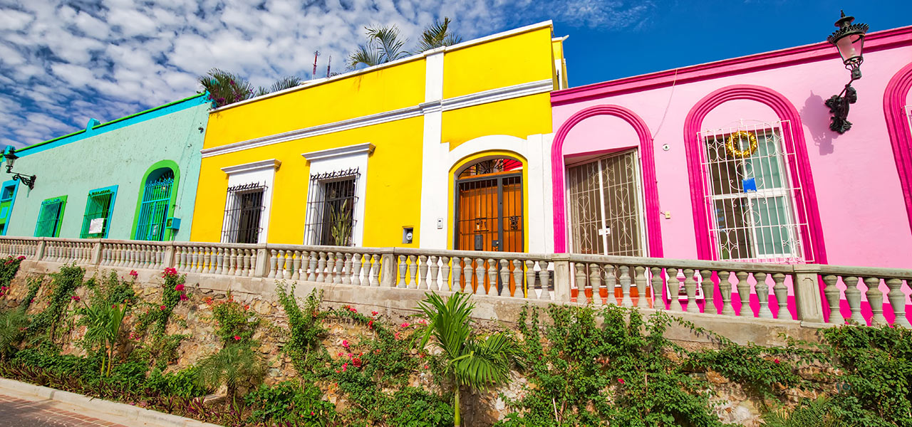 Colorful buildings in Mexico