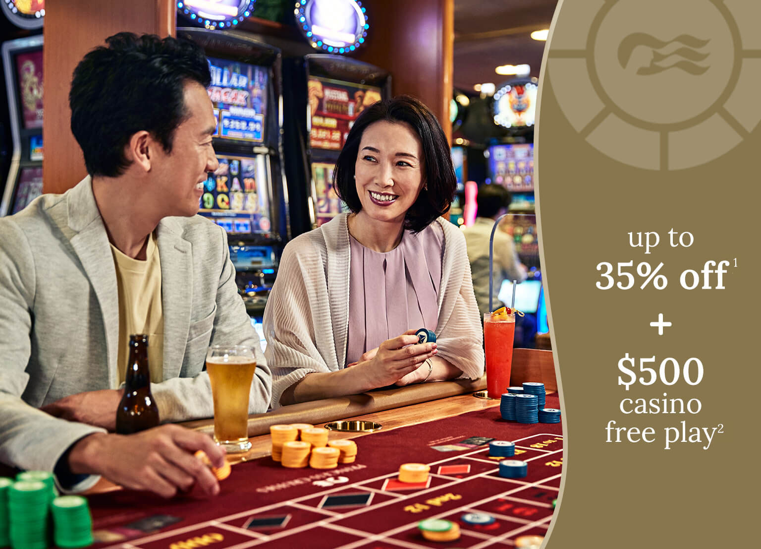 free balcony stateroom1 + $500 casino free play2 - princess plus with drinks, Wi-fi & incentive included