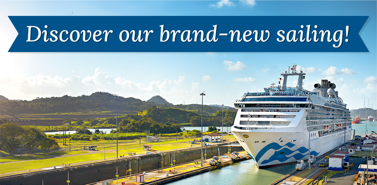 New - just added! 15-day Panama Canal with ABC Islands. Photo of Princess ship in Panama Canal.