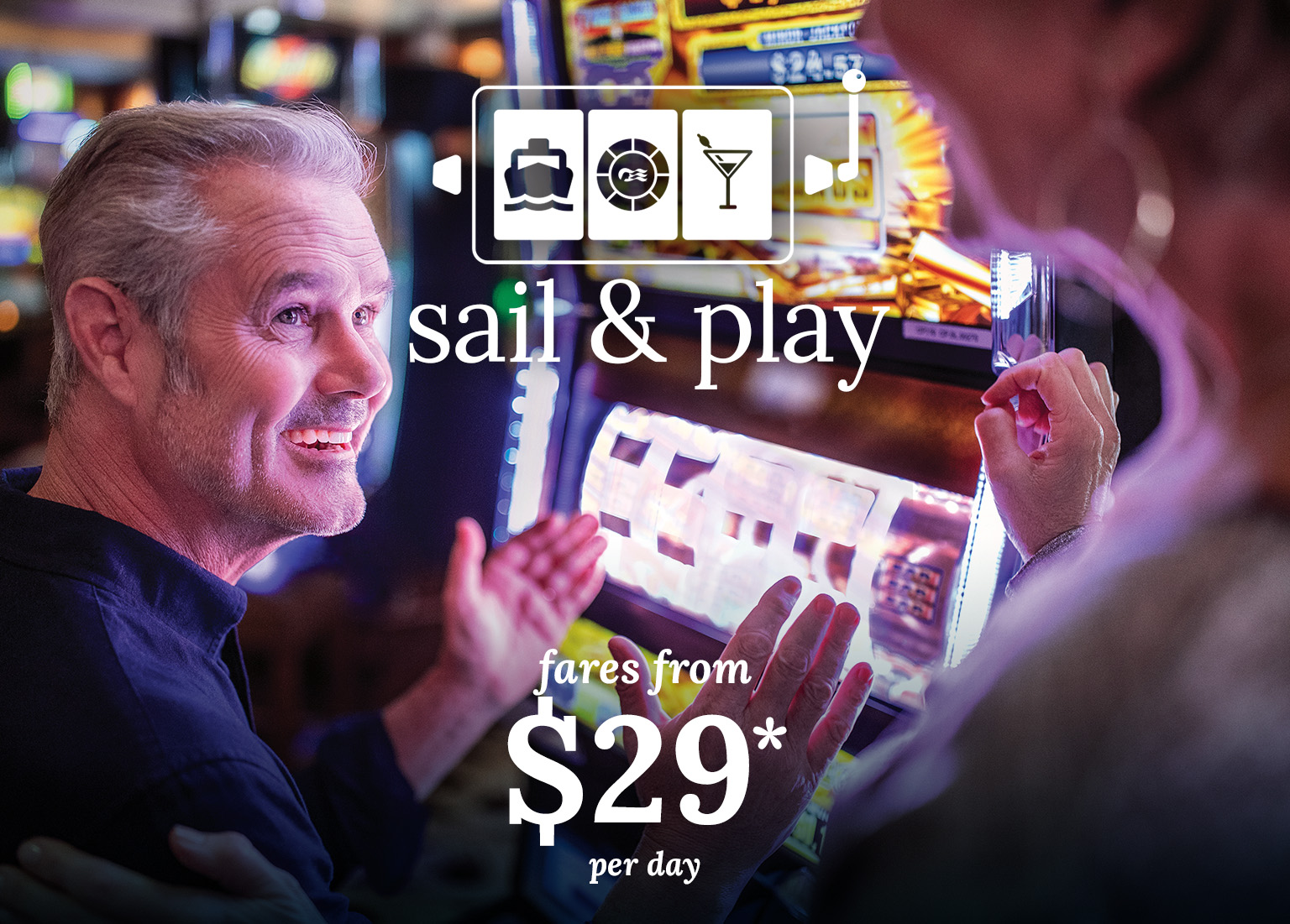Three women laugh while playing at a craps table - free balcony stateroom1 + $500 casino free play2 + princess plus included^
