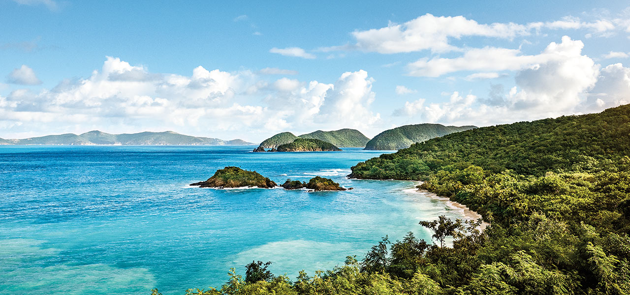 Coastline in St. John in the Caribbean. Click here to book.