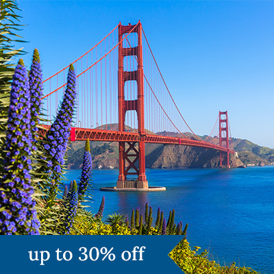 The Golden Gate Bridge in San Francisco. Click here to book.