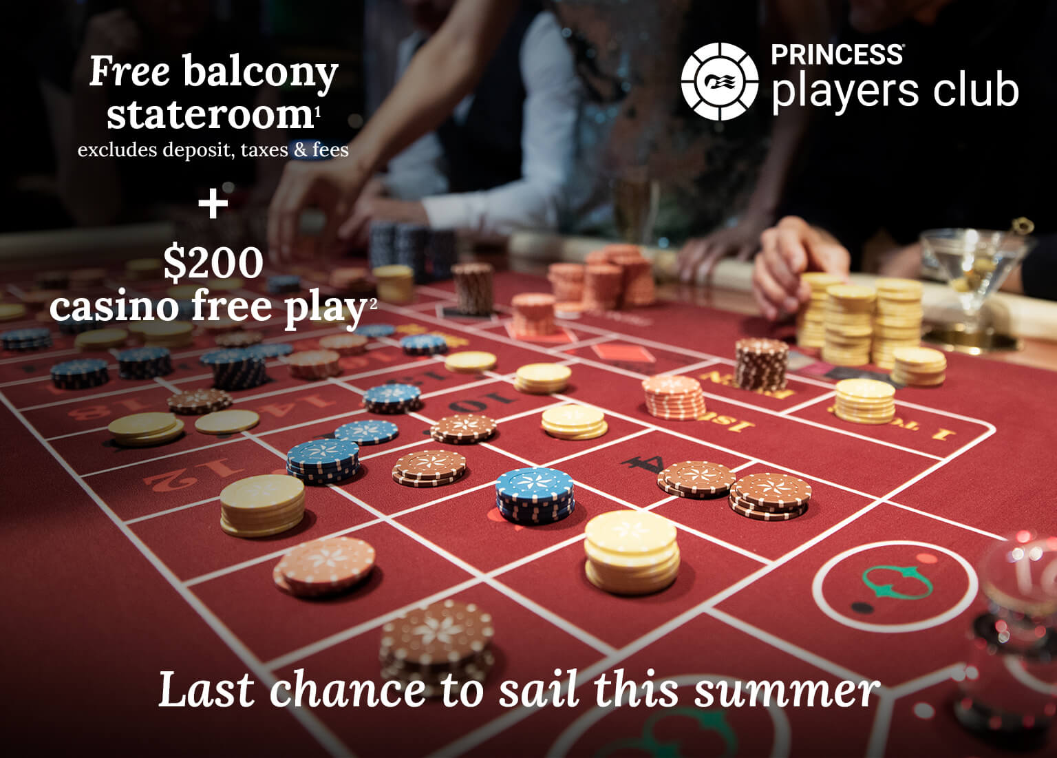 free balcony stateroom + $500 casino free play + Princess Plus. Click here to book.