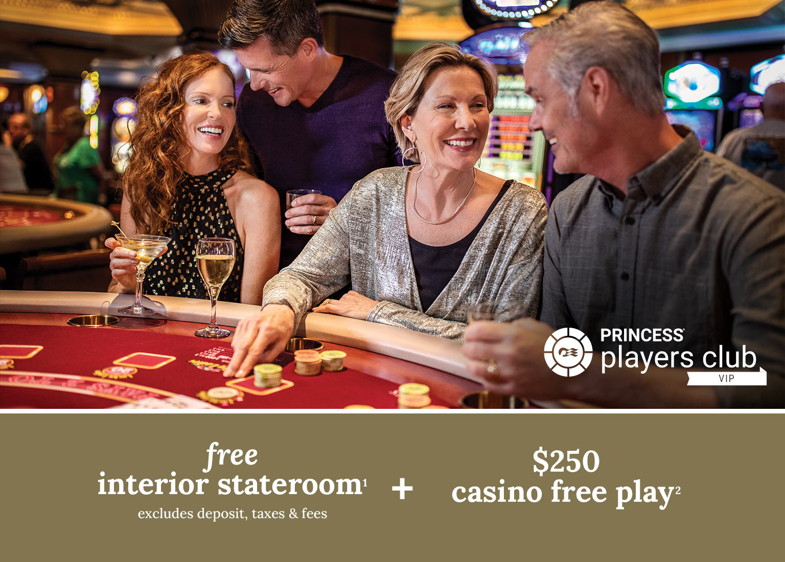 Free interior stateroom + $250 casino free play. Click here to book.