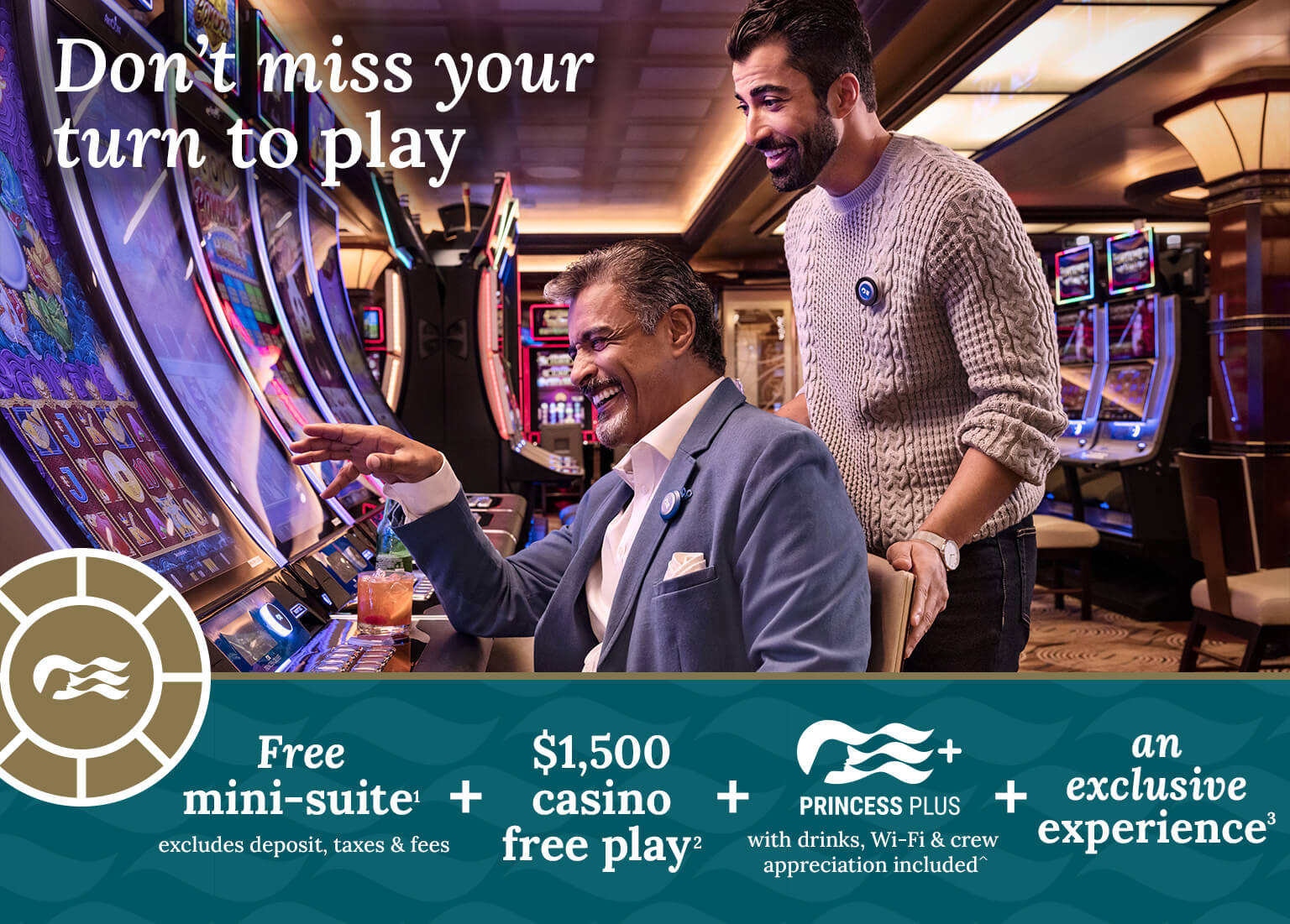 Group of people playing slots. free mini-suite, excludes taxes, deposit & fees. Click here to book.