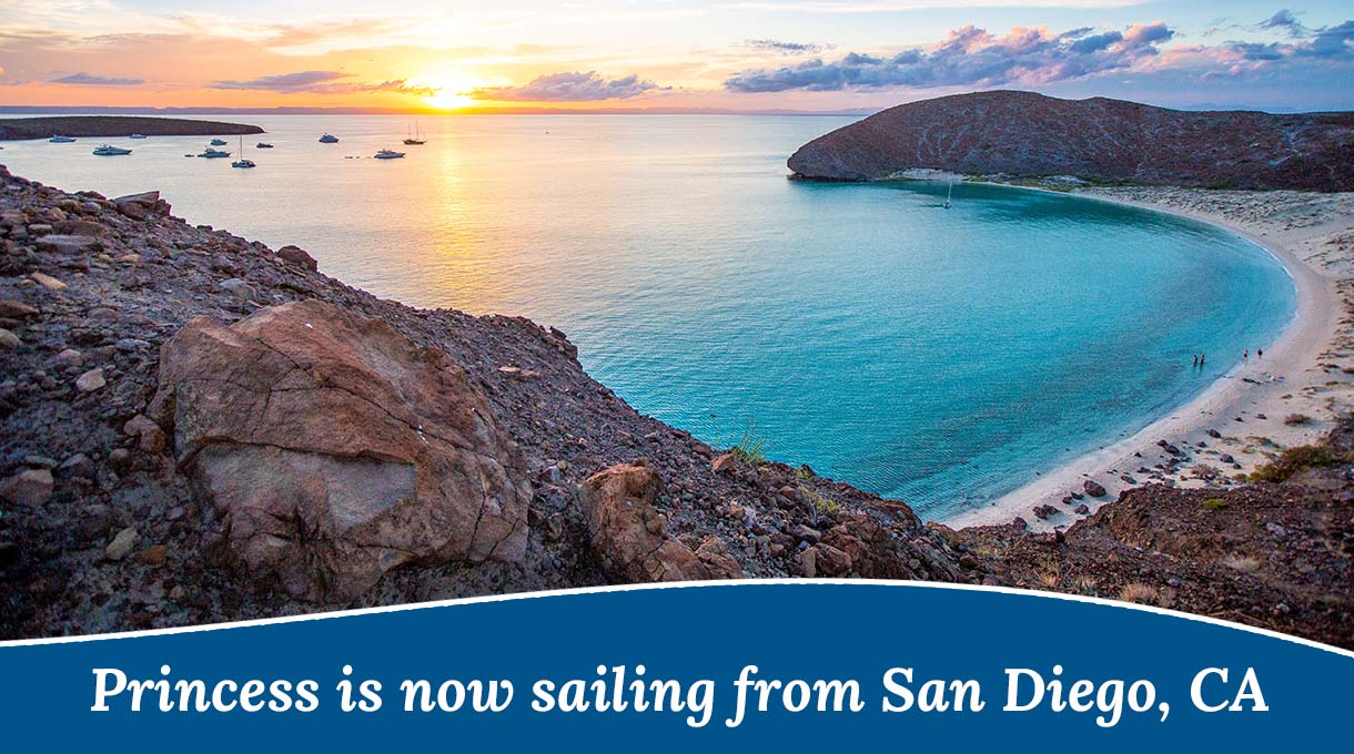 Princess is now sailing from San Diego, CA. Click here to book.