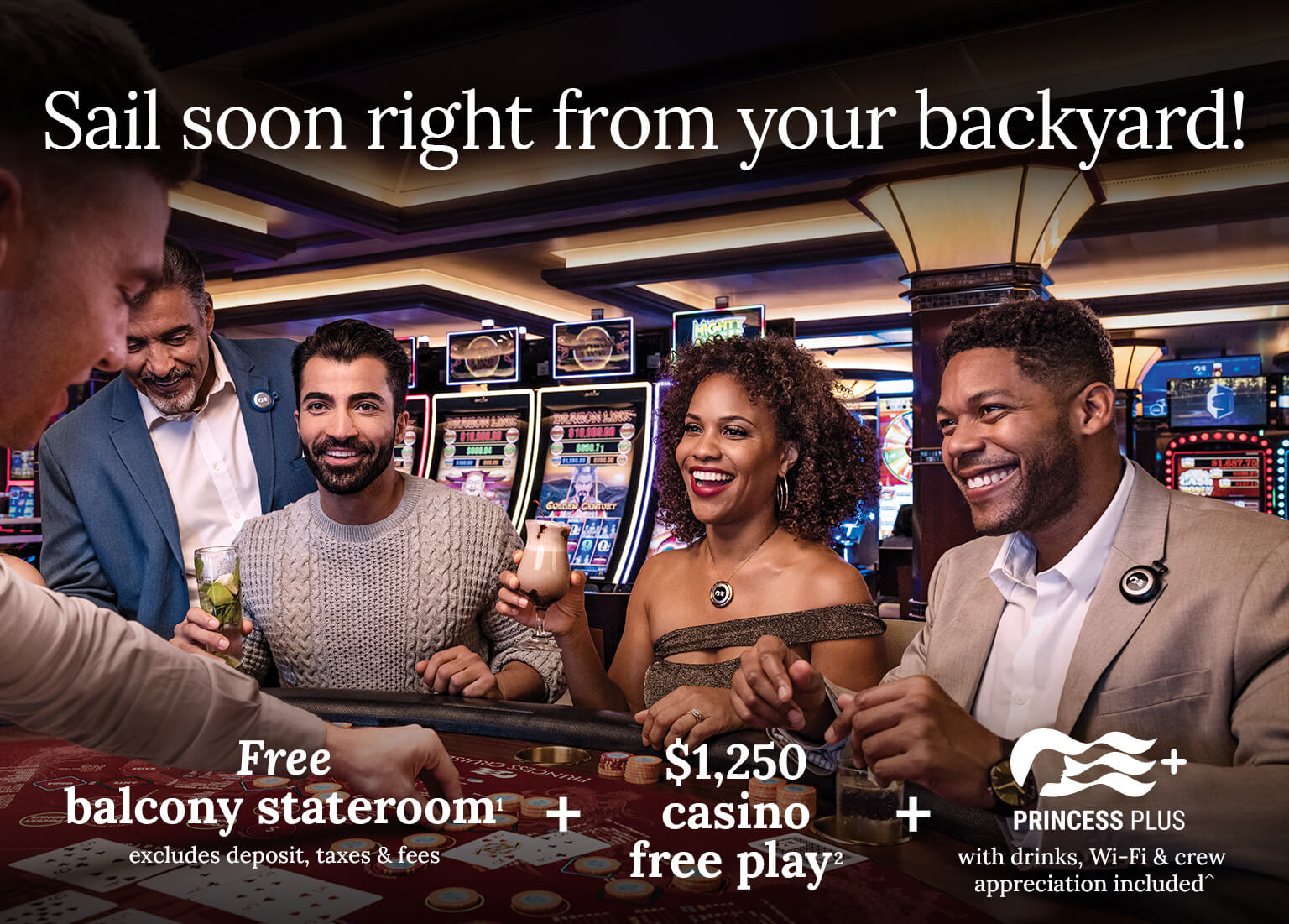 Enjoy a free balcony stateroom + $1,250 casino free play + drinks, wi-fi & crew appreciation included. Click here to book.