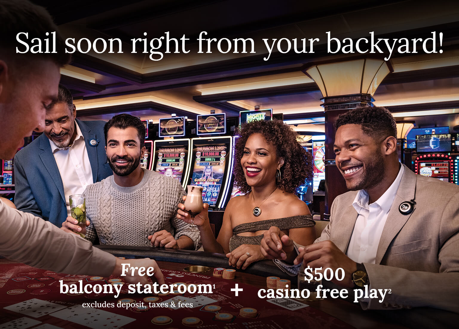Enjoy a free balcony stateroom + $500 casino free play. Click here to book.