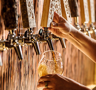 Beer being poured from the tap