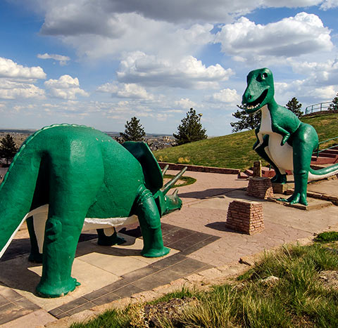 Statues at Dinosaur Park