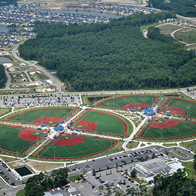 An aerial view of New Grande Park