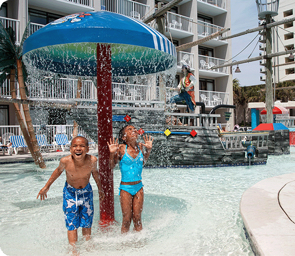 Children playing at a water park.