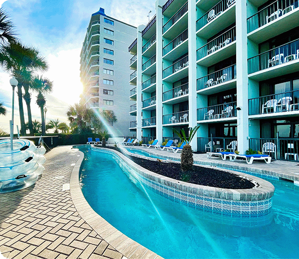 Lazy river in the resort courtyard.